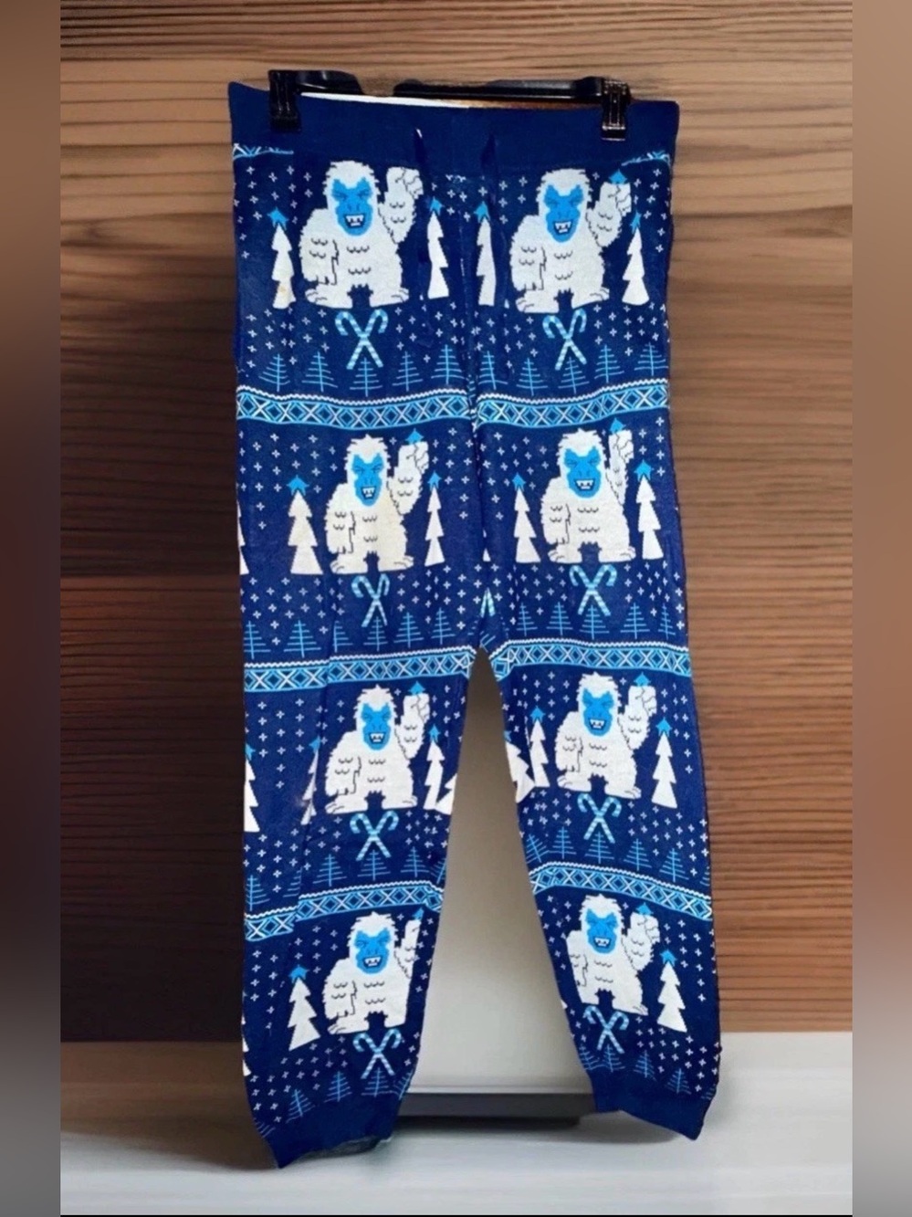 Dec. 25th Men's Christmas Sweater Knit Jogger Pants-Abominable Snowman-L